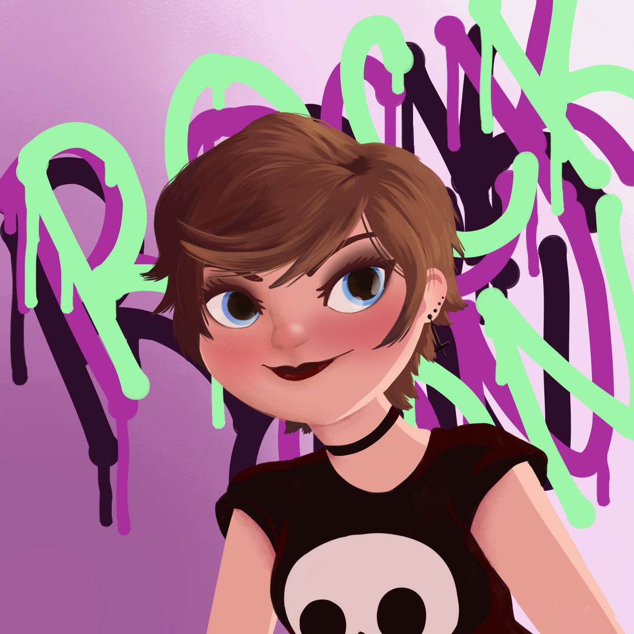 Punk Rocker Chick by kitsuneplush on DeviantArt