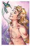 Male Elf Watercolor by lady-cybercat