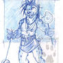 Hyena gal in blue pencil