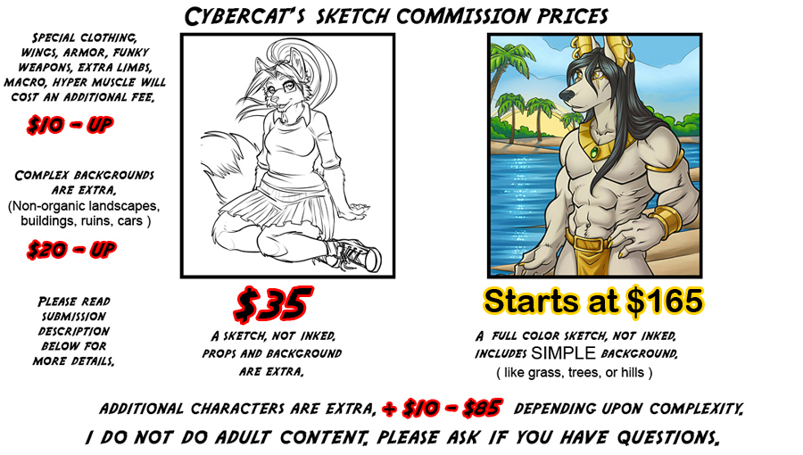 Cybercat's Commission Price Guide by lady-cybercat
