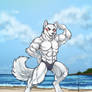 Redmight at the beach colored by Ralloonx