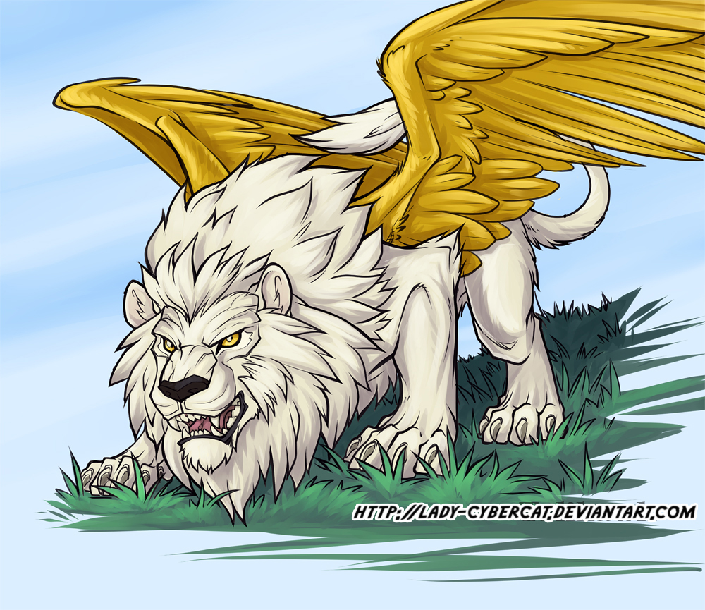 Winged White Lion