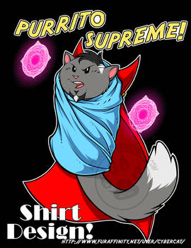 Purrito Surpreme Blanket  Parody Shirt Design