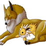 COMMISSION: Jolteon and Puppy Dog
