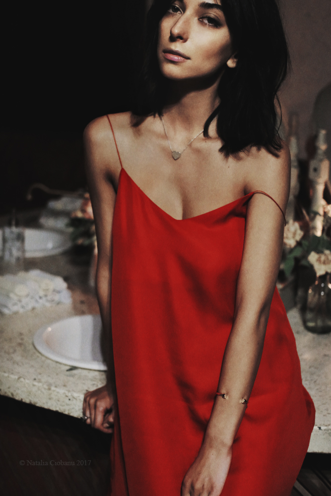 Woman in red