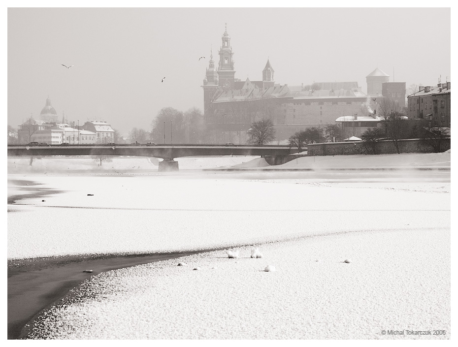 Cracow - frozen river