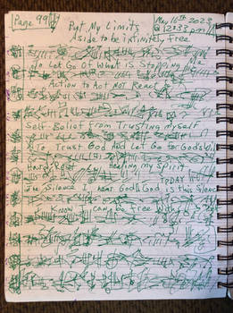 Page of writing on staff paper 