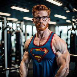 SUPERMAN'S PAL BUFFING UP IN THE GYM