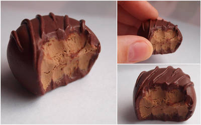 A Bitten Peanut Butter Truffle