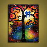Bird Paintings Whimsical Tree by hjmart