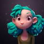 Turquoise Haired Girl