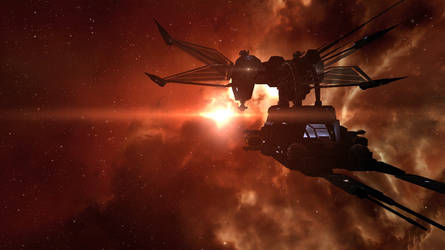 EVE Online Screenshot- Warp Drive Active