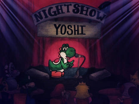 Yoshi in a Cafe, as a guest on a night show