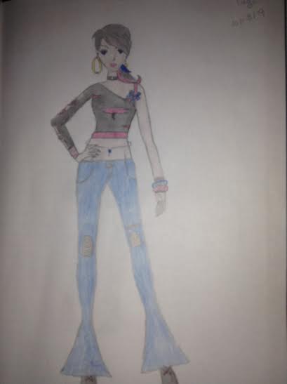 Fashion sketch Pink and Black