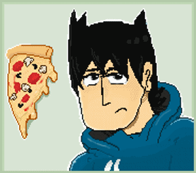 GIF pixel. Pablo and the pizza