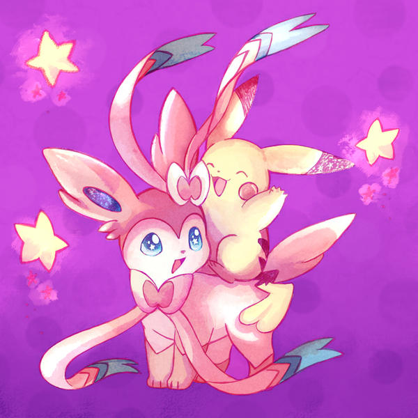 Sylveon And Pikachu by Gabrielleh on DeviantArt.