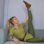 Ashley Pan: Queen of Neverland stretching and posing