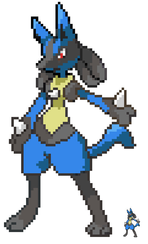 Soi made this lucario pixel art last year. : r/lucario