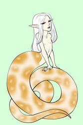 Femboy Naga Adopt - Albino Ball Python