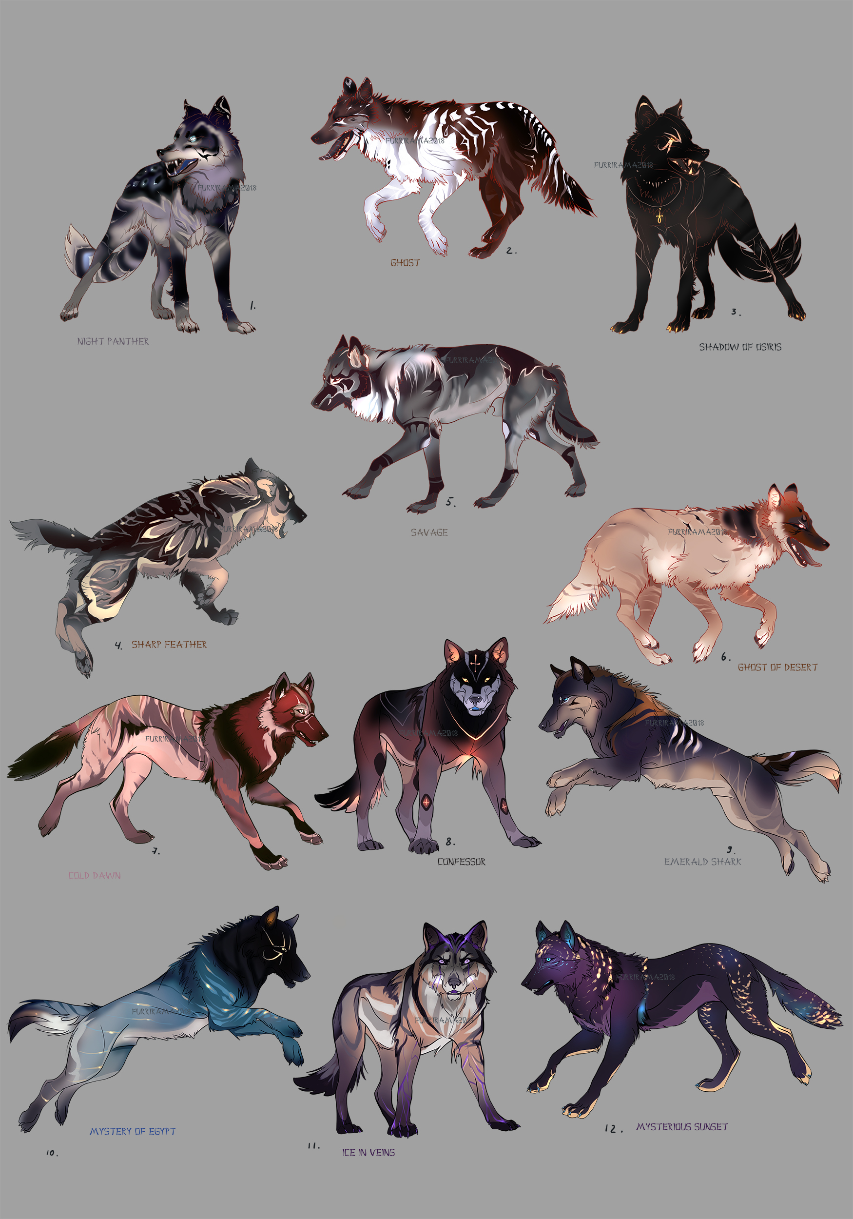 Wolfs Mega pack ADOPT CLOSED by Furrirama on DeviantArt