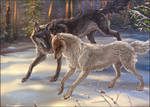 Commission Wolf Couple by Furrirama