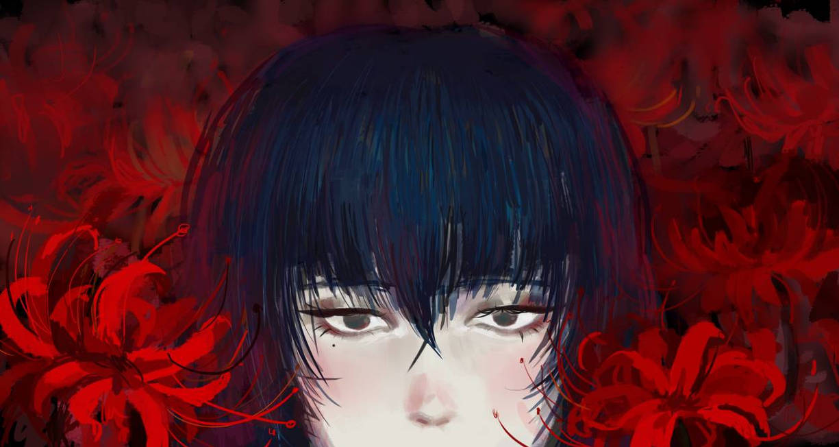 Red anime flowers by internetovsky on DeviantArt