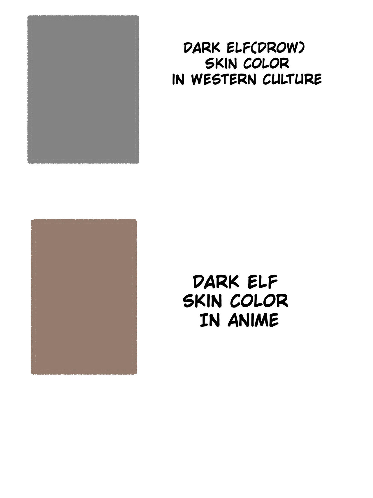 Dark Elf skin color of each culture by misteryasuda on DeviantArt