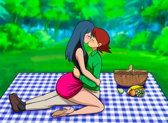 Penguinshipping Picnic Kiss by HeroicMischiefMaker