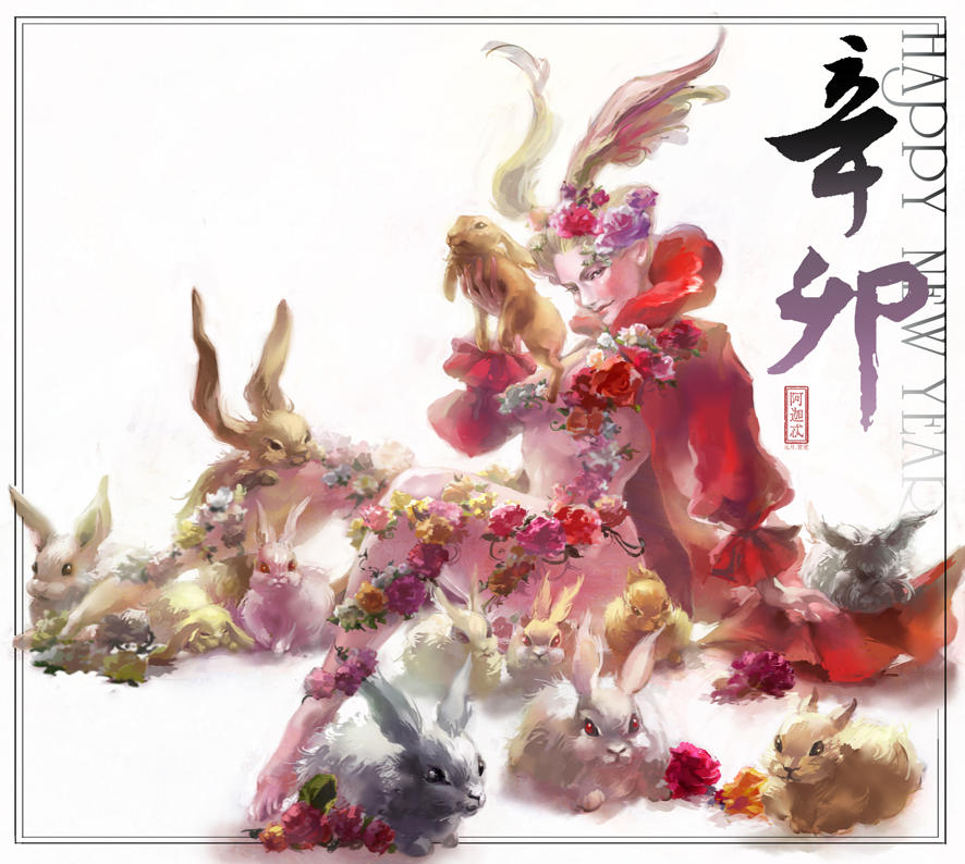 Persephone and rabbits by agathexu on DeviantArt