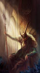 Loki on the throne by agathexu