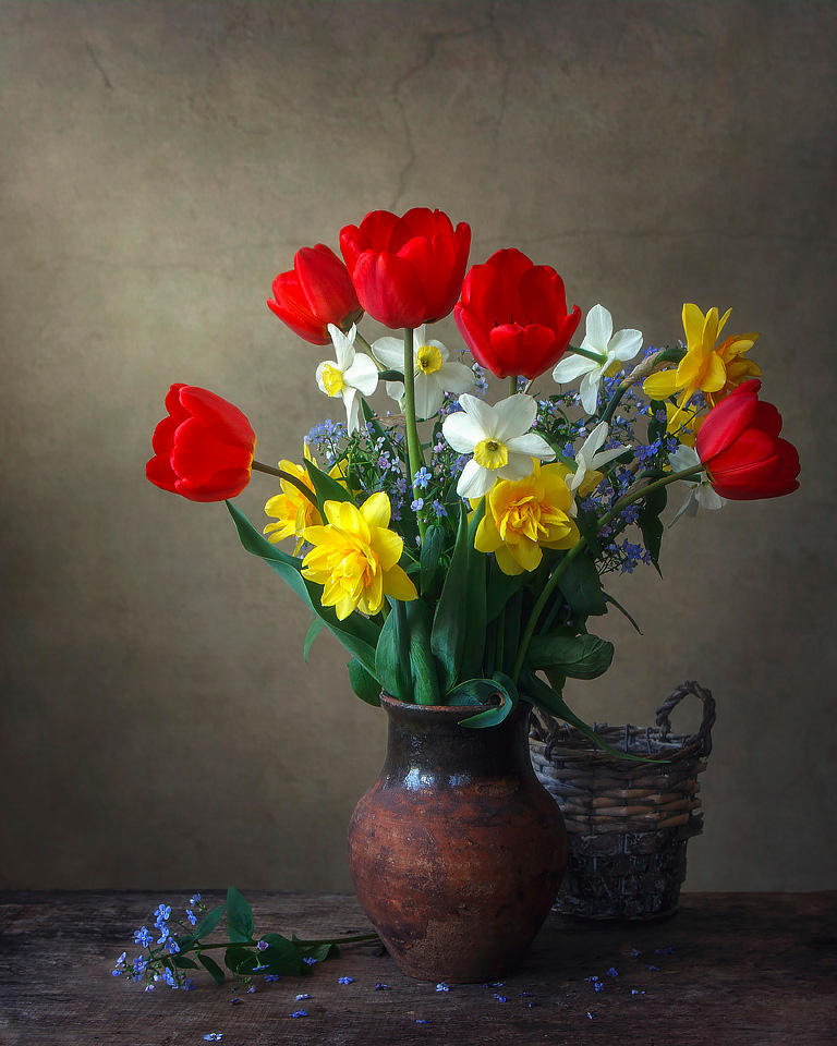 Still life with spring garden flowers by Daykiney on DeviantArt