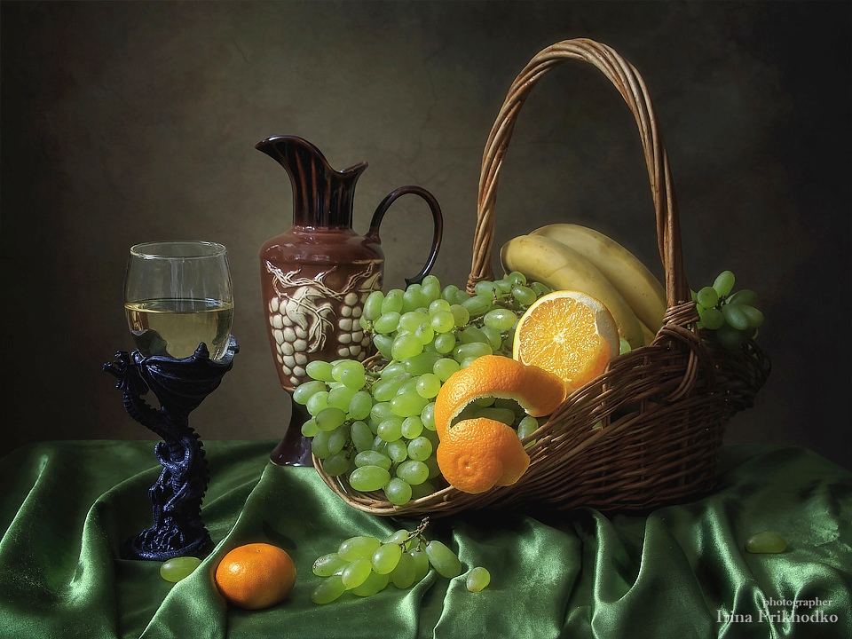 Still life with fruits and wine by Daykiney Still life with fruits and wine by Daykiney