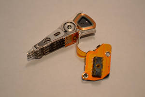 Disassembled HDD components