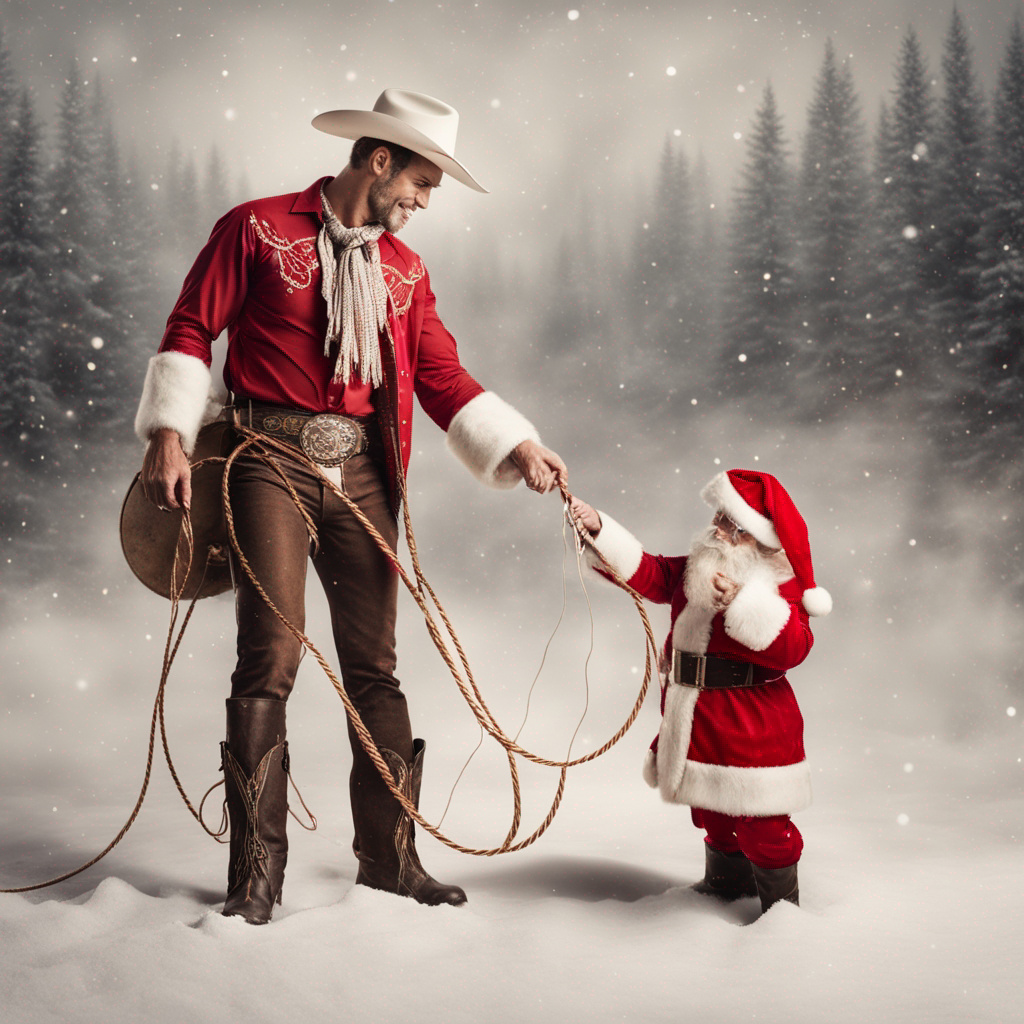 Santa Rodeo Lasso Handsome Cowboy Putting Lasso On Santa by saayu2 on DeviantArt