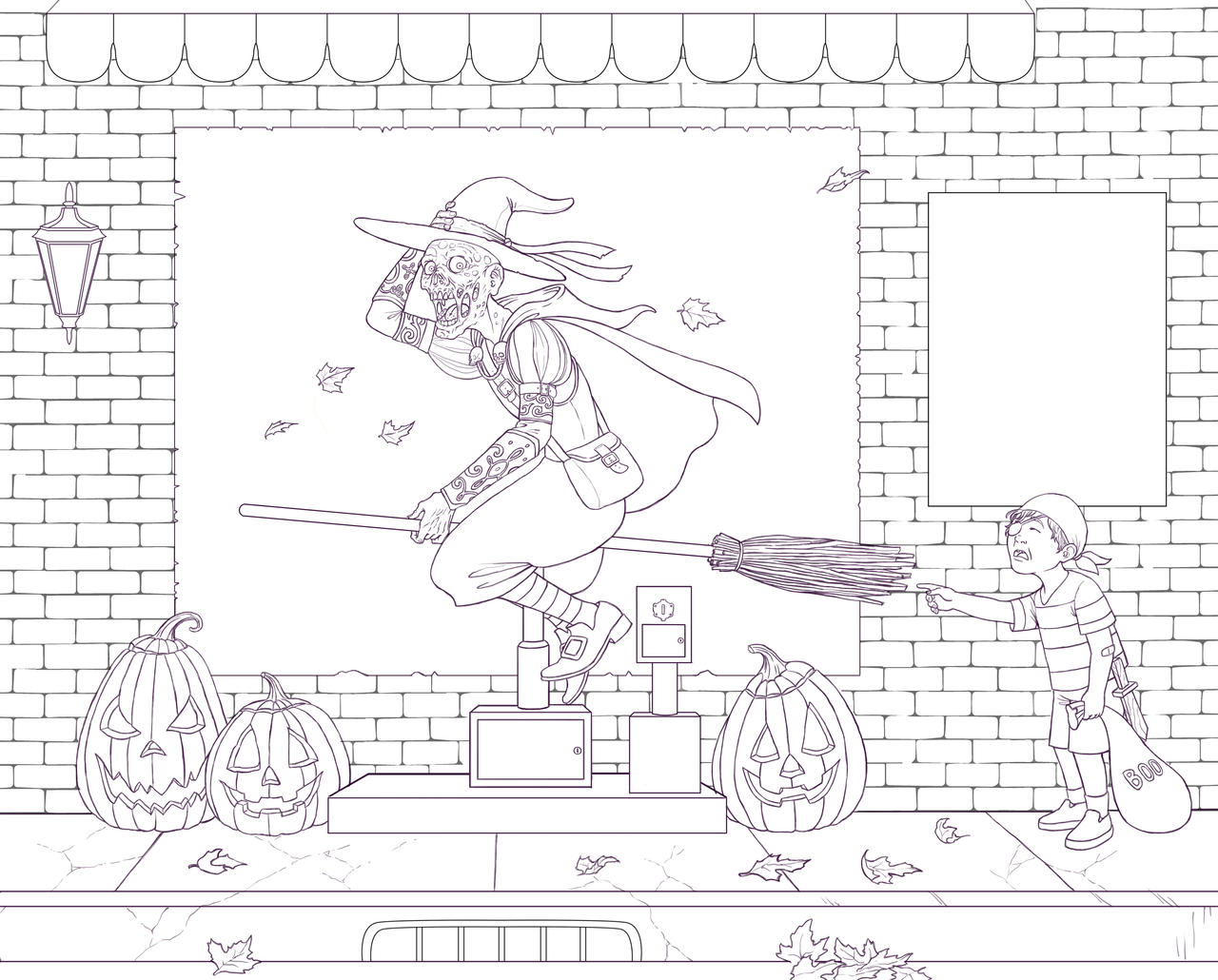 Before halloween ends lineart