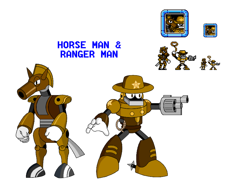 Megaman Robot Master: Horse Man and Ranger Man by Hexidextrous on ...