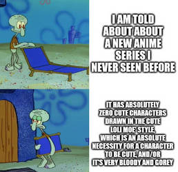 Squidward Chair Only Acceptable Anime Meme