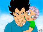 Hey dad! - Vegeta and Trunks by Bella-Colombo