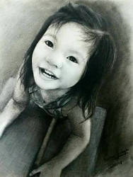 Charcoal Portrait of a Girl