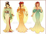 Art Nouveau Costume Designs I by Hannah-Alexander