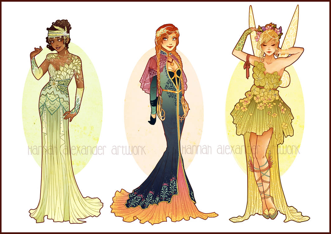 Art Nouveau Costume Designs VII by Hannah-Alexander
