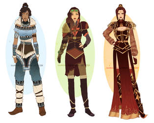 QuickDesigns: Korra, Asami and Azula