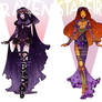 Art Nouveau Cosplay Designs: Starfire and Raven