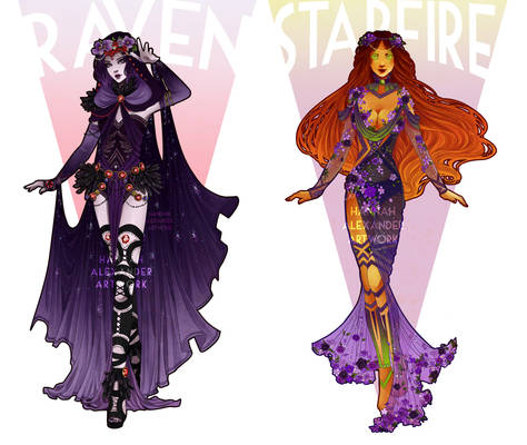 Art Nouveau Cosplay Designs: Starfire and Raven