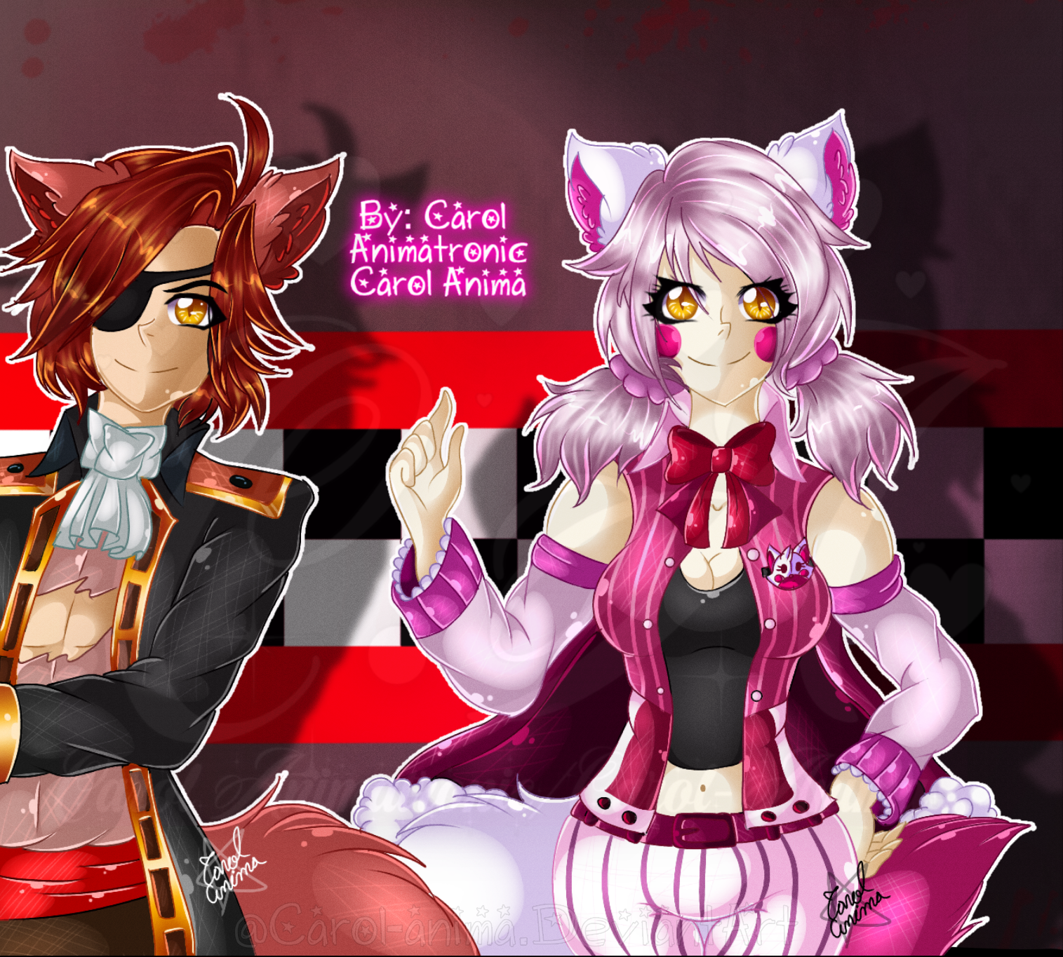 Foxy and Funtime Foxy .:Fnaf/FanArt:. by carol-anima on DeviantArt