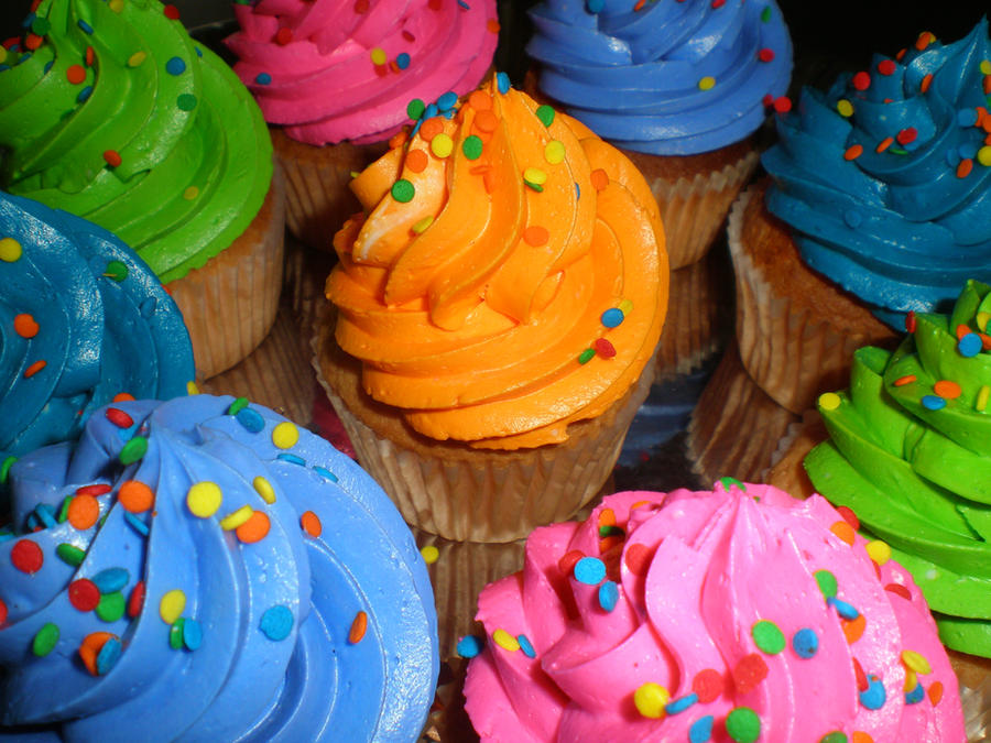 Neon Vanilla Pink Cupcakes