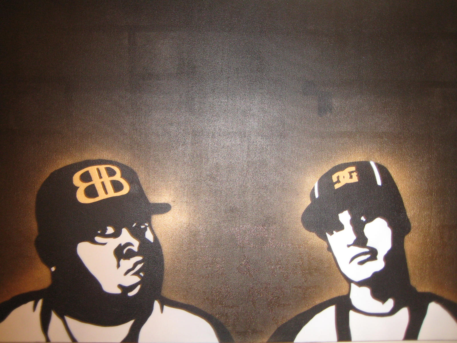 rob and big stencil on canvas