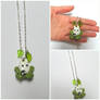 Chibi white totoro necklace