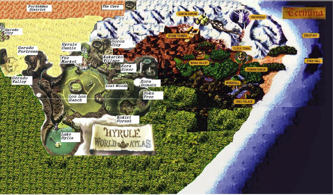 Map of Hyrule/Termina by TreePaper on DeviantArt