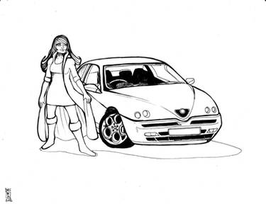 Mona and an Alfa Romeo GTV G5